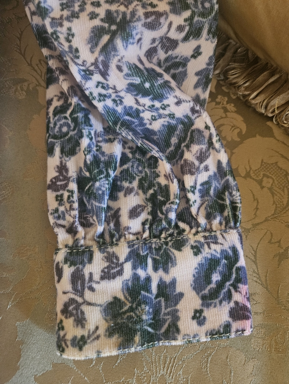 Free People CorduroyBlue and White Floral Mini Dress - Picture 12 of 17